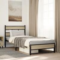 Bedframe zonder matras metaal sonoma eikenkleurig 75x190 cm Bedframe zonder matras metaal sonoma eikenkleurig 75x190 cm