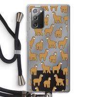 Alpacas: Samsung Galaxy Note 20 / Note 20 5G Transparant Hoesje met koord