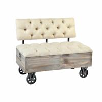 Kruk DKD Home Decor Spar Zwart Beige Bruin Polyester (100 x 51 x 77 cm)