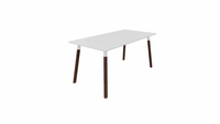 Tafel 8711 recht - 140 x 80 cm. - Wit - Wit - Beuken wenge