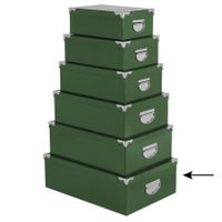 5Five Opbergdoos/box - groen - L48 x B33.5 x H16 cm - Stevig karton - Greenbox   -