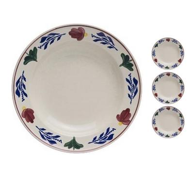 Boerenbont diep eetbord 24cm set van 4 stuks