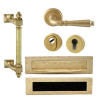 Hardbrass Voordeurset Monaco/Ginerva compleet linkswijzend - messing getrommeld