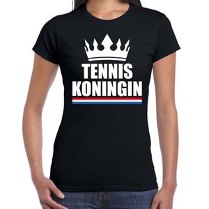 Tennis koningin t-shirt zwart dames - Sport / hobby shirts