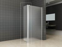 Wiesbaden Zijpaneel 35 x 200 cm met scharnierprofiel rechts chroom met 10 mm NANO geheel matglas