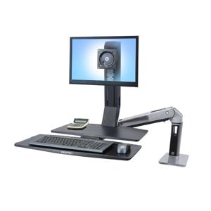 Ergotron WorkFit-A Monitor-tafelbeugel 1-voudig 25,4 cm (10) - 61,0 cm (24) Zwart, Aluminium (gepolijst) In hoogte verstelbaar, Toetsenbordhouder, Kantelbaar,