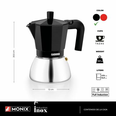 Percolator Monix INOX BLACK 9T Zwart 470 ml