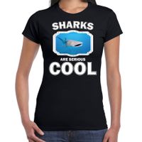 Dieren walvishaai t-shirt zwart dames - sharks are cool shirt