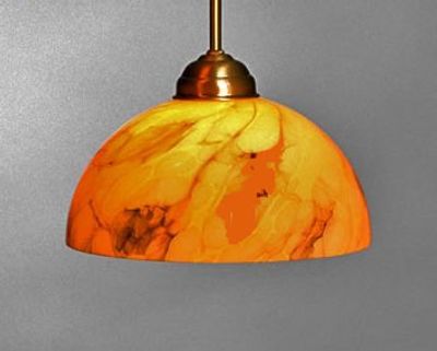 Hanglamp glas Malaga 2 antiek brons