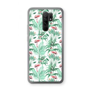 Flamingo bladeren: Xiaomi Redmi 9 Transparant Hoesje