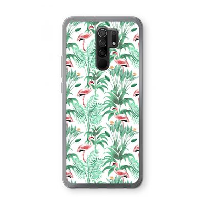 Flamingo bladeren: Xiaomi Redmi 9 Transparant Hoesje