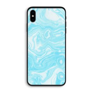Waterverf blauw: iPhone XS Biologisch afbreekbaar hoesje