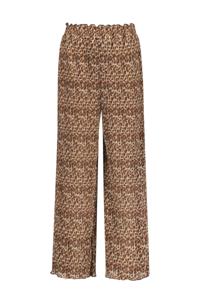 Like Flo zomer broek meisjes - luipaard latte - plisse, mesh - Freya