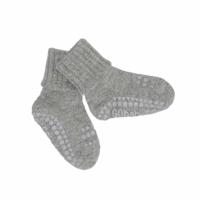 GoBabyGo antislip sokjes Alpaca wol grey melange-1-2 jaar