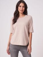 Trui met ronde zoom van biologisch cashmere-zijde mix