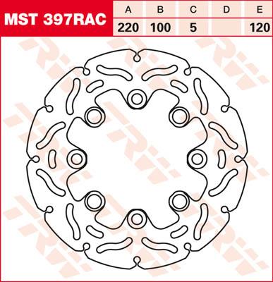 TRW Remschijf, remschijven voor de moto, MST397RAC