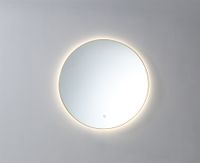 Lambini Designs ronde spiegel met dimbare LED-verlichting en spiegelverwarming 100cm goud - thumbnail