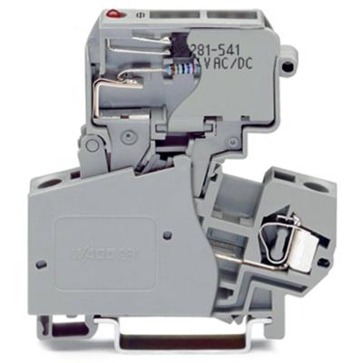 WAGO 281-623/281-542 Zekeringklem 10 mm Spanveer Toewijzing: L Grijs 50 stuk(s)