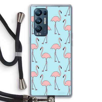 Anything Flamingoes: Oppo Find X3 Neo Transparant Hoesje met koord