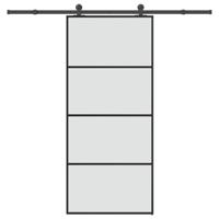 Schuifdeur met beslag 90x205 cm ESG-glas en aluminium