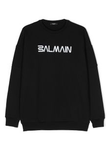 Balmain Kids sweat en coton à logo imprimé - Noir