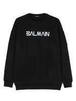 Balmain Kids sweat en coton à logo imprimé - Noir - thumbnail