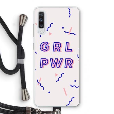 GRL PWR: Samsung Galaxy A70 Transparant Hoesje met koord