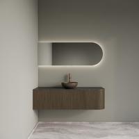 Badkamermeubelset Gliss Design Alluro 140 cm Links Ash Grey
