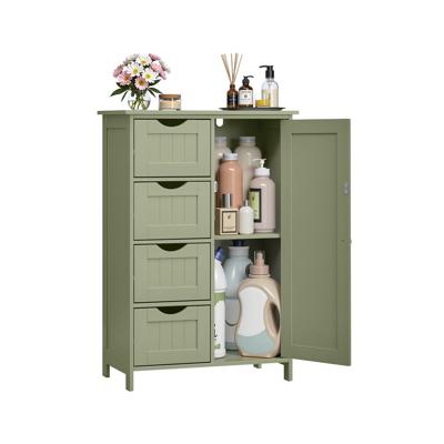 Badkamermeubel met 4 lades en 1 kast met verstelbare plank, bos groen