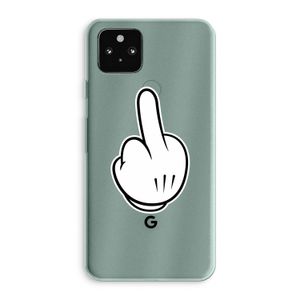 Middle finger white: Google Pixel 5a 5G Transparant Hoesje
