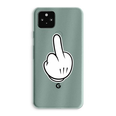 Middle finger white: Google Pixel 5a 5G Transparant Hoesje