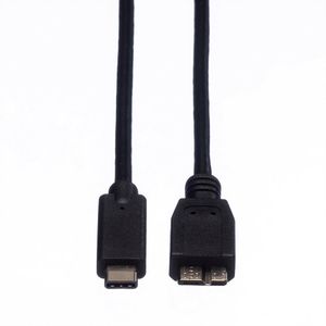 ROLINE 11.02.9005 USB-kabel 0,5 m USB 3.2 Gen 1 (3.1 Gen 1) USB C Micro-USB B Zwart