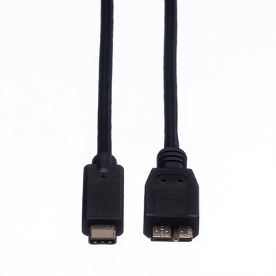 ROLINE 11.02.9006 USB-kabel USB 3.2 Gen 1 (3.1 Gen 1) 1 m USB C Micro-USB B Zwart