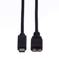 ROLINE 11.02.9005 USB-kabel 0,5 m USB 3.2 Gen 1 (3.1 Gen 1) USB C Micro-USB B Zwart - thumbnail