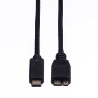 ROLINE 11.02.9006 USB-kabel USB 3.2 Gen 1 (3.1 Gen 1) 1 m USB C Micro-USB B Zwart - thumbnail