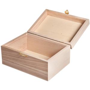 Houten kistje/box met sluiting en deksel - 15 x 11 x 8 cm - Sieraden/spulletjes/sleutels