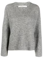 Gestuz pull nervuré à col v - Gris