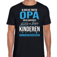 Trotse opa / kinderen cadeau t-shirt zwart voor heren 2XL  -