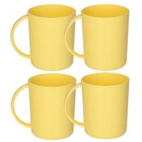 Plasticforte onbreekbare Drinkbekers - 8x - kunststof - 350 ml - geel - kinderen - camping