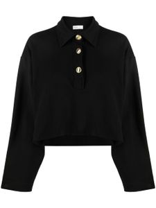 Rosetta Getty long-sleeve crop polo shirt - Noir