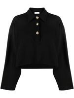 Rosetta Getty long-sleeve crop polo shirt - Noir - thumbnail