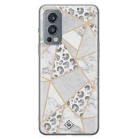 OnePlus Nord 2 hoesje siliconen - Stone & leopard print