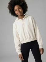 Sweater voor meisjes met capuchon voor sport vanille