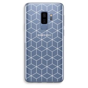 Zwart-witte kubussen: Samsung Galaxy S9 Plus Transparant Hoesje