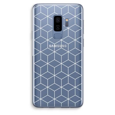 Zwart-witte kubussen: Samsung Galaxy S9 Plus Transparant Hoesje