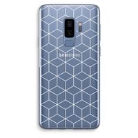 Zwart-witte kubussen: Samsung Galaxy S9 Plus Transparant Hoesje