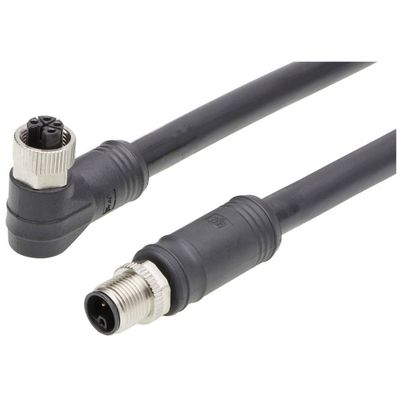 Molex 1205010145 Sensor/actuator connector, geassembleerd M12 Aantal polen (sensoren): 4 Bus, haaks, Stekker, recht 10 m 1 stuk(s) Bag
