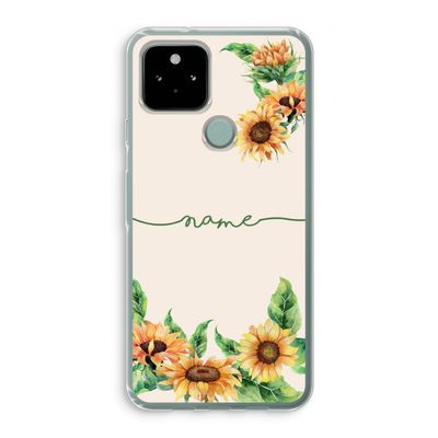 Zonnebloemen: Google Pixel 5 Transparant Hoesje