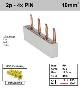 SEP Verdeelkam 2f pin 4 mod 18mm grijs fase nul P02004G00