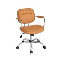 Ergonomische Bureaustoel van PU met Armleuningen, Karamel bruin